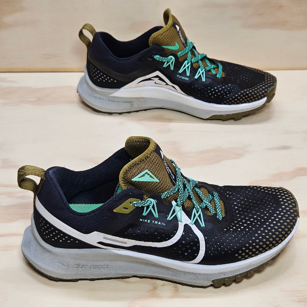 Nike React Pegasus Trail 4 Mens Running Shoes Black Alligator Size 7.5